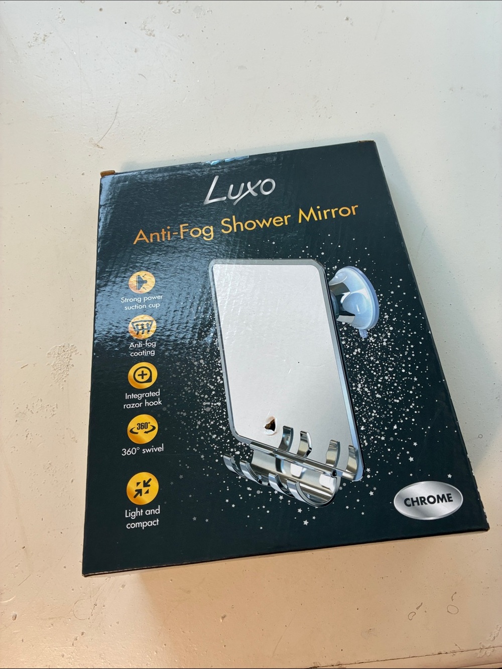 Luxo Chrome Anti Fog Shower Mirror